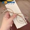 Gafas lisas ultraligeras para mujer con grado de miopía en línea se pueden equipar con montura redonda de estilo coreano de moda ins de internet