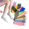 Calcetines de media caña para niños de verano ultradelgados de felpa temblorosos de color sólido calcetines de hielo blancos de seda helada calcetines hasta la pantorrilla marea