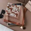 Nuevo Pañuelo Cuadrado Hecho a Mano con Borlas y Estampado Paisley, Pañuelo Artístico Vintage con Flecos, Accesorio Decorativo para Mujer, Pañuelo de Seda con un Ambiente Único