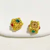 Retención de color alta oro antiguo incrustado gema de imitación cuentas cuadradas cuentas de transferencia cuentas sueltas collar pulsera joyería DIY