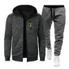 Nuevo Conjunto de Suéter con Capucha y Chaqueta de Punto Jacquard para Hombre, Deportivo, Fitness, Ocio