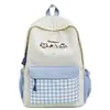 Mochila de Dibujos Animados Linda con Bloques de Color para Estudiantes de Secundaria y Preparatoria, Bolso Escolar Fresco, Mochila Ligera de Gran Capacidad para Viajes Diarios Casuales
