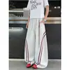 Pantalones Deportivos Casuales Rayados Holgados Estilo Americano para Hombre Primavera Otoño Marca de Moda Streetwear Hip Hop Pierna Ancha Sueltos Pantalones Largos
