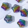 Macaron Iridescente Flor de Cinco Pétalas Contas Acrílicas Revestidas com UV Contas Coloridas de Estrela Acessórios para Corrente de Celular DIY Feito à Mão