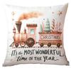 Amazon Natal Boneco de Neve Rosa Fronha de Travesseiro Curta de Pelúcia Capa de Almofada para Sofá Estampada com Carro Fronha de Travesseiro para Casa