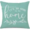 Funda de Almohada Estampada en Lino con Diseño Floral de Hortensia y Mariposa Estilo Nórdico Pastoral de Amazon para Mesita de Noche y Sofá
