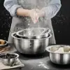 [Genuino de Fábrica] Cuenco Grueso de Acero Inoxidable Grado Alimenticio 304 para Batir Huevos en la Cocina y Cuenco para Lavar Platos en Casa