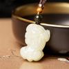 Colgante de Jade Hetian Natural Pixiu Gu Yunzhai Pixiu Dominante Colgante de Jade para Hombres y Mujeres Wenwan