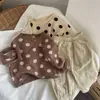 Camisetas básicas para meninos e meninas, novas camisetas de manga comprida infantis para primavera e outono, tops finos e estilosos de waffle para meninos e meninas