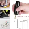 Mini Taladro Eléctrico Portátil Pequeño USB Perforador Núcleo de Durazno Perlado Juego de Perforación Manual Mini Amoladora Eléctrica Multifuncional para el Hogar