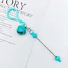 Chaveiro Criativo DIY Sino Chaveiro Colorido com Contas Feito à Mão Acessórios Fofos Pingente de Bolsa Botões de Joia