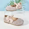 Zapatos de Princesa para Niñas 2026 Primavera y Otoño Nuevos Zapatos de Cristal de Suela Blanda con Velcro Zapatos Casuales Zapatos de Actuación Zapatos Planos para Bebé