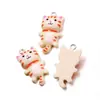 8 Colores 15*29mm Gatito Popular DIY Resina Creativo Artificial Gato Joyería Colgante Llavero Equipaje