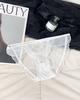Dulce ligeramente ebrio ~ ropa interior sexy de satén con abertura alta y encaje para chicas, ropa interior de algodón puro transpirable de cintura baja para mujeres