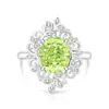 Anillo de Huevo de Paloma Cortado Flor de Hielo de Piedra Preciosa Colorida Más Vendido en Transmisión en Vivo para Mujeres, Chapado en Oro Real Diamante de Alto Carbono Super Brillante Anillo con Forma de Huevo Joyería
