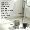 Cepillo para inodoro de mango largo sin puntos ciegos, un juego de cepillos súper efectivos para limpiar inodoros, montado en la pared con una base