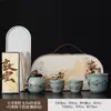 Dunhuang Junyao Juego de Té Kung Fu de Viaje 2026 Nuevo Portátil para Exteriores Cerámica Taza de Preparación Rápida Tetera Tazas de Té