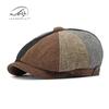 Chapéu octogonal masculino primavera e verão fino Respirável tipo linho boné com aba masculina Britânico retrô casual boina para mulheres