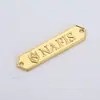 Placa de Metal Bolsa Logo Roupa Chapéu Ferragens Placa de Nome com Letra Ouro Rosé Etiqueta Pequena Liga de Zinco Fundição sob Pressão Marca