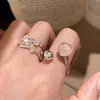 Anillo Abierto Redondo de Resina Plegada, Moderno y Versátil, Popular en Xiaohongshu, Anillo para Dedo Índice, Joyería de Gama Alta Nicho para Mujeres