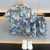 Conjunto de Verano para Niños Estilo Chino 2025 Nuevo de Moda Bebé Elegante Estilo Nacional Botón Manga Corta Shorts Fresco