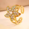 Anillos de Acero de Titanio con Circonita de Lujo Ligero Europeo y Americano, Estilo de Nicho de Gama Alta, Anillos de Venta Caliente Transfronteriza, Anillos Abiertos Ajustables al por Mayor