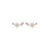 Brinco Stud Eloki de Prata S925 Feminino Estilo Coreano Flor de Concha Branca Fresca Microincrustação Joia de Orelha Elegante G1577