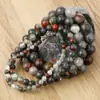 Pulsera Estilo Chino Nuevo Pulsera de Piedra de Sangre Natural Pulsera Elástica Tejida a Mano Pura Joyería Más Vendida para Hombres y Mujeres Venta al por Mayor