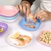 Mesa de Comedor Estilo Japonés Plato para Huesos de Pescado Paja de Trigo Plato Creativo de Plástico para Frutos Secos Snacks Dulces Plato Pequeño con Base