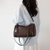 Bolso Boston de Cuero Tejido Estilo Nuevo Transfronterizo de Gran Capacidad, Bolso Cruzado Estilo Retro, Bolso Tote Versátil de Moda