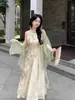 Falda de Talla Grande para Niños Verano Alto Sentido Nuevo Estilo Chino Estilo Nacional Cheongsam Mejorado Cuello Colgante Vestido Elegante Traje de Dos Piezas