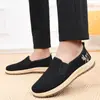 Zapatos de Tela del Viejo Pekín para Hombre con Suela de Tendón Zapatos de Trabajo Antideslizantes Zapatos de Tela Negros para Personas de Mediana Edad y Mayores Zapatos Transpirables con Suela Blanda