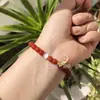 Pulsera para Mujer de Ágata Roja Natural Z Cai Nafu Marca Pequeña con Ópalo Blanco Pulsera Fresca Cristal al por Mayor