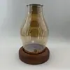 Quemador de Incienso de Madera de Agarwood a Prueba de Fuego Lámpara de Aromaterapia para Uso en Interiores en el Hogar Quemador de Incienso para Dormitorio Lámpara de Vela Portavelas Portavelas de Estilo Chino con Tapa de Vidrio