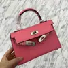 19cm hebilla plateada hebilla dorada combinación de colores estampado de palma cruzada bolso Li Kelly para mujer cuero de calidad auténtico Kelly cruzado al hombro