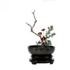 Jianshan arreglo floral Cerámica maceta base anticuada entrada base maceta porcelana maceta enseñanza Zen estilo chino