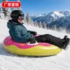 Flotador inflable para nieve con forma de dona y asas, flotador inflable para nieve para entretenimiento al aire libre en invierno