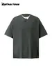 Befearless Retro Americano Salona Camiseta de Manga Corta Falsa de Dos Piezas para Hombres y Mujeres Marca de Moda Suelta Fresca de Secado Rápido