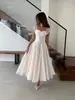 Nuevo Vestido de Estilo Europeo y Americano 2025 con Cintura Ceñida y Falda Acampanada para Mujer, Vestido Largo Blanco y Rosa de Temperamento Suave Francés para Verano
