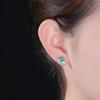 Nuevos aretes de temperamento europeo y americano rectangulares de Diamante Princesa Cuadrado color tesoro micro incrustados asimétricos de ojo de caballo con diamantes de circonita