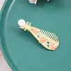 Pasador de Pelo con Pedrería de Perlas y Mariposa Pinza de Pico de Pato Accesorio para el Cabello con Diseño Tachonado de Diamantes, Pinza de Tiburón de Tamaño Mediano con un Toque de Alta Gama