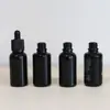 Botellas de Porcelana Negra Selladas con Aceite Esencial Violeta en Stock con Tapas de Rosca a Prueba de Niños, Botellas de Vidrio para Dispensación de Cosméticos en Varios Tamaños