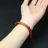 [Cadeia de Suprimentos] Pulseira de Cinábrio Natural Feminina High-End Pulseira de Contas de Buda Pulseira de Tubo Curvo da Sutra do Coração Presente do Ano do Zodíaco