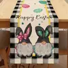 Toalha de Mesa Popular de Páscoa Transfronteiriça com Estampas de Coelho e Ovo para Decoração de Restaurante e Atmosfera de Feriado Toalha de Mesa Bandeira