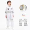 Traje espacial para niños, traje de actuación de cosplay de Halloween, guantes de astronauta, traje de actuación para fiesta navideña