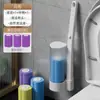 Cepillo de inodoro desechable con cabezal de repuesto disolvente set de cepillos para limpieza de inodoros descontaminación sin esquinas muertas cepillo de inodoro desechable para el hogar
