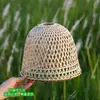 Linterna de bambú hecha a mano, accesorio de estilo antiguo para fotografía, lámpara colgante vintage, decoración de estilo chino, tejida a mano, inspirada en el Zen