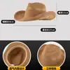 Chapéu de Cowboy Ocidental Retrô Americano para Mulheres, Proteção Solar de Verão, Chapéu de Palha para Caminhada para Homens, Estilo de Férias na Praia