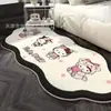 Tapete de chão em formato de desenho animado, feito de cachemira sintética, estilo feminino, para quarto, antiderrapante, resistente à sujeira, macio e agradável à pele, adequado para janelas de sacada