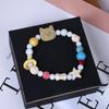 Pulseira Handmade de Alta Qualidade em Cores Macaron, Fio Colorido e Contas de Gatinho Fofo, Versátil e da Moda, para Mulheres